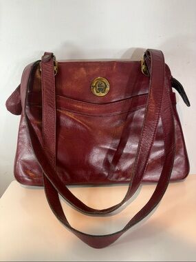 Vintage Etienne Aigner Handbag/Purse double handles oxblood Leather